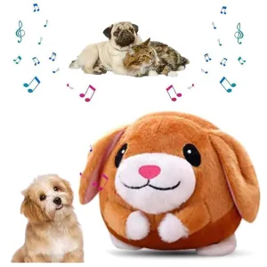 Active Moving Pet Plush Toy, 2024 Upgrade Interactive Dog Puppy Toys Squeaky Moving Dog Ball Toy Washable Cartoon Pig Plush Sound Electronic Dog Toy Shake Bounce Boredom Talking Toys for Pets