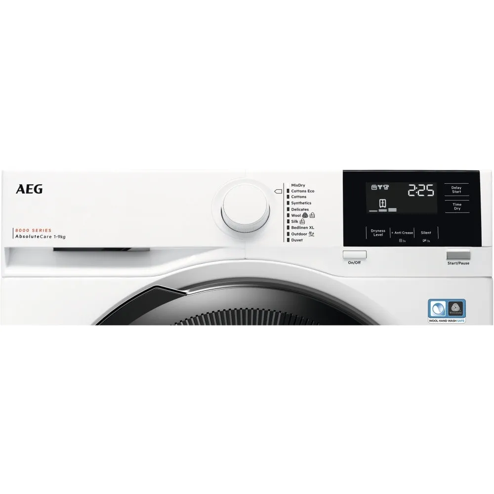 AEG TR819P4B Series 8000 AbsoluteCare 9Kg Heat Pump Tumble Dryer White