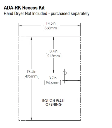 AMERICAN DRYER® ADA-RK Recess Kit (Wall Box) - Brushed (Satin) Stainless Steel (HAND DRYER NOT INCLUDED)