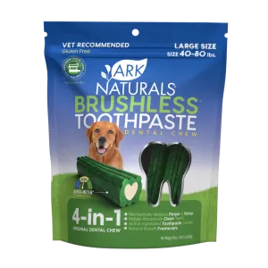 Ark Naturals Brushless Toothpaste Large Dental Chews for Dogs