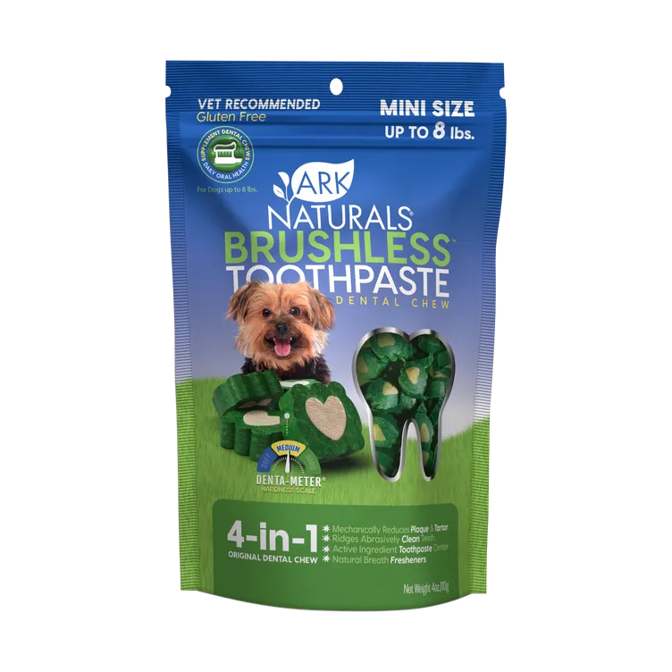 Ark Naturals Brushless Toothpaste Mini Dental Chews for Dogs