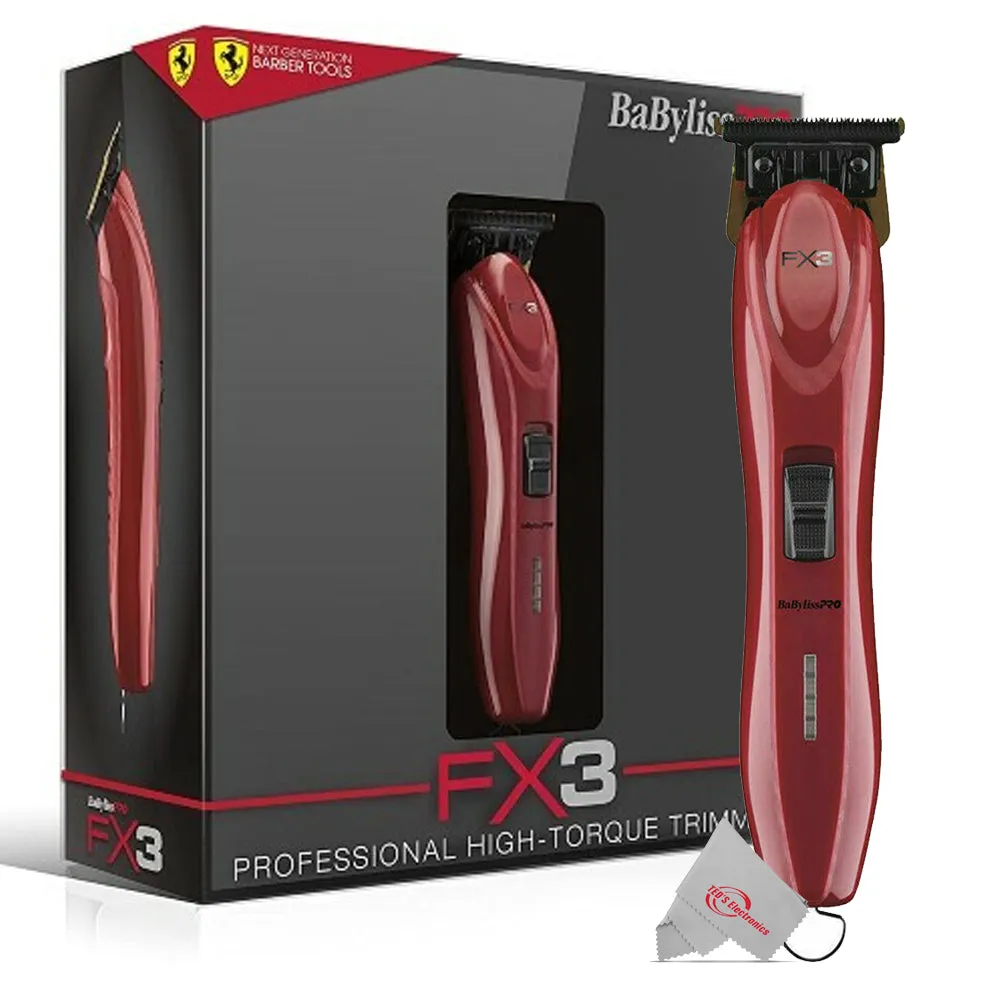 BaByliss PRO FX3 Professional Cordless Clipper & Trimmer FXX3T with Carrying Case and Neck Duster