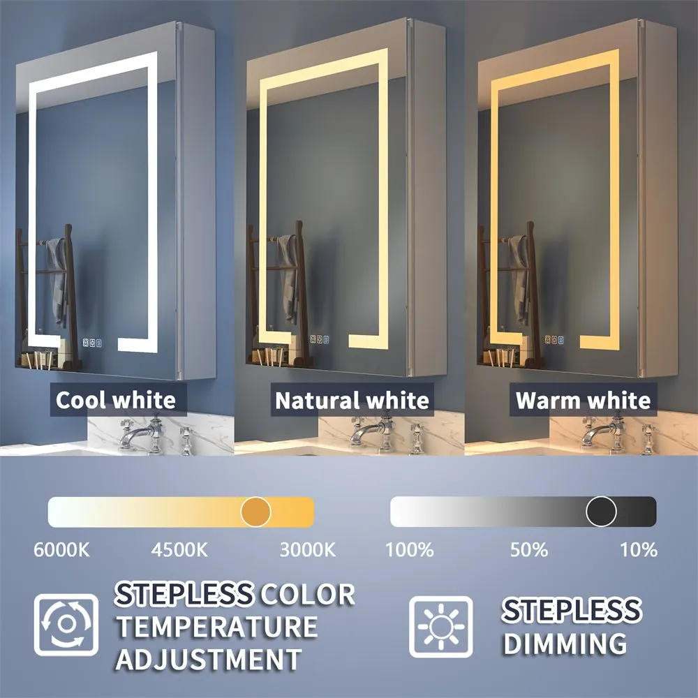 Boost-M1 72" W x 30" H Combination Medicine Cabinet with Mirror led Lighted Medicine Cabinet