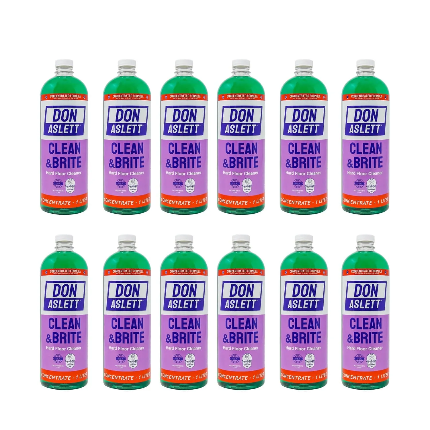 BULK CASE: Don Aslett Clean & Brite Floor Cleaner Concentrate - 12 count