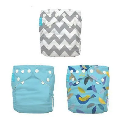 Charlie Banana 3 Diapers 6 Inserts Little Twitter One Size Hybrid AIO