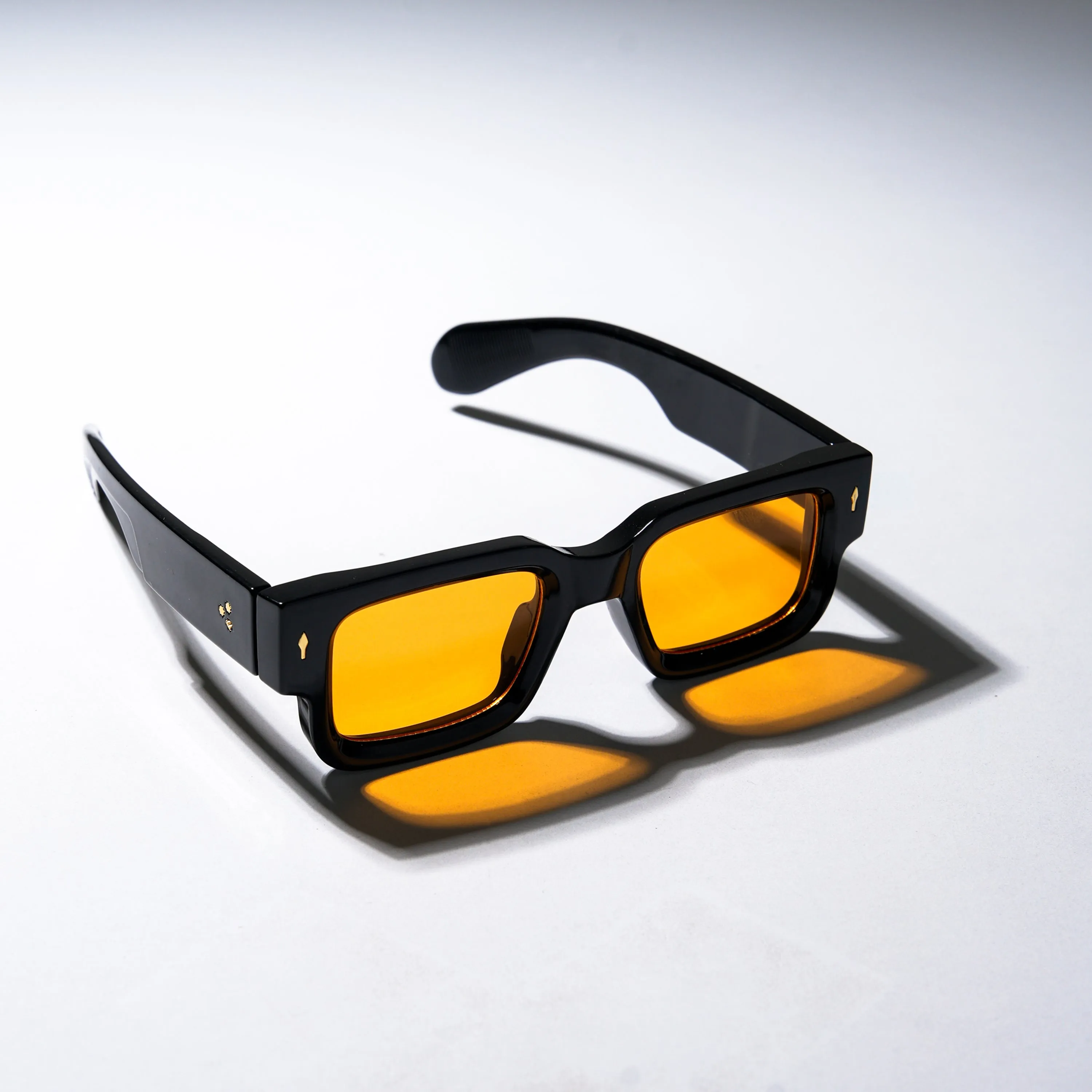 Chokore Classic Rectangular Fit UV Sunglasses (Black& Orange)