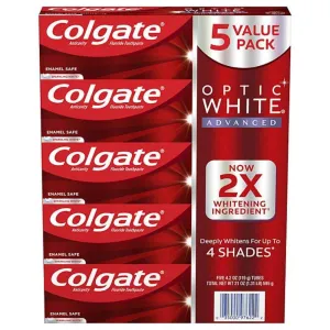 Colgate - Optic White Advanced Teeth Whitening Toothpaste, Sparkling White - 4.2 Oz - 5 Pack