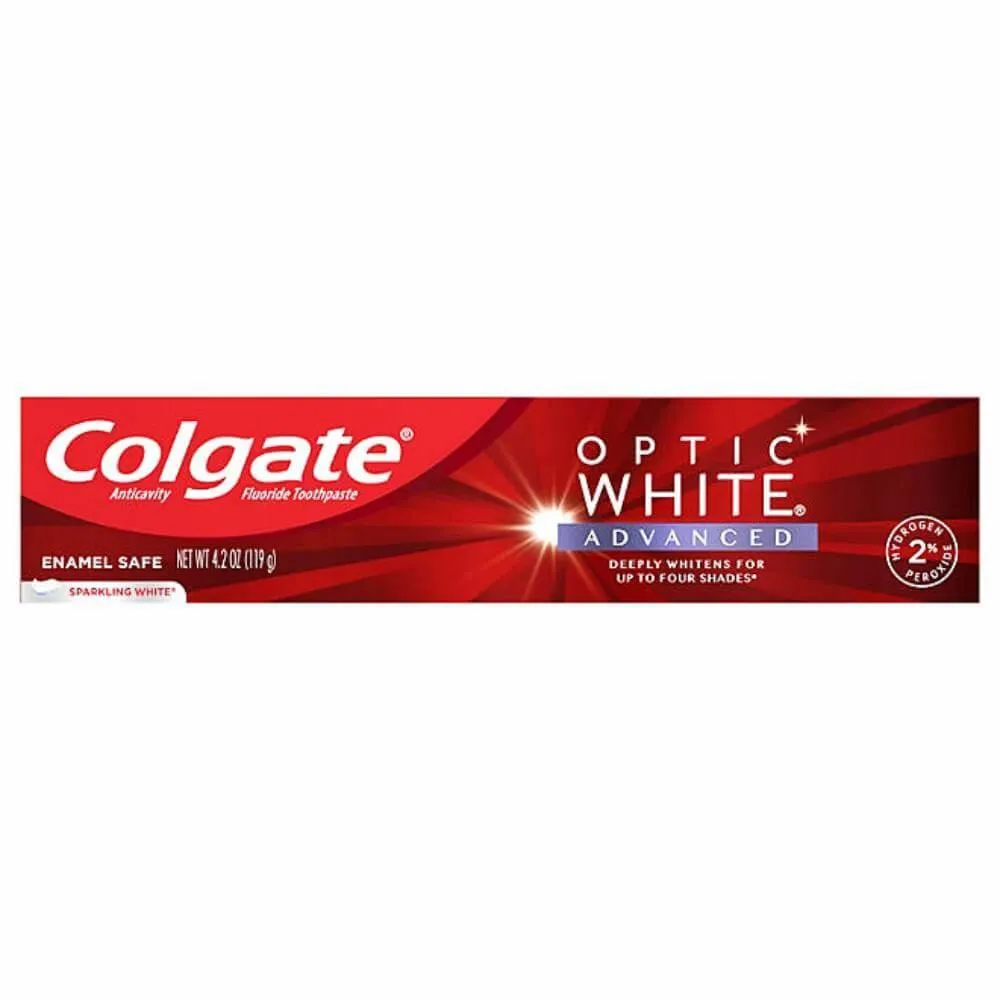 Colgate - Optic White Advanced Teeth Whitening Toothpaste, Sparkling White - 4.2 Oz - 5 Pack