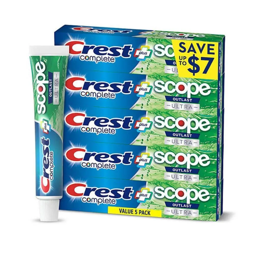 Crest - Complete   Scope Outlast Ultra Toothpaste - 6.3 Oz - 5 Pack