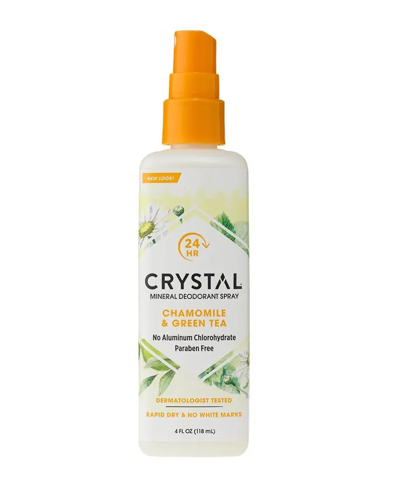 CRYSTAL - Mineral Deodorant Spray, Chamomile & Green Tea - 4 fl. oz. (118 ml)