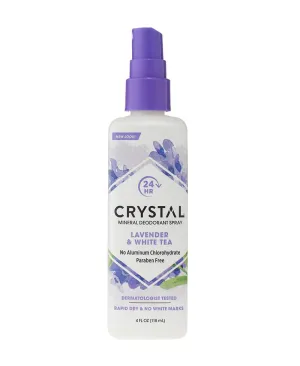 CRYSTAL - Mineral Deodorant Spray, Lavender & White Tea - 4 fl. oz. (118 ml)