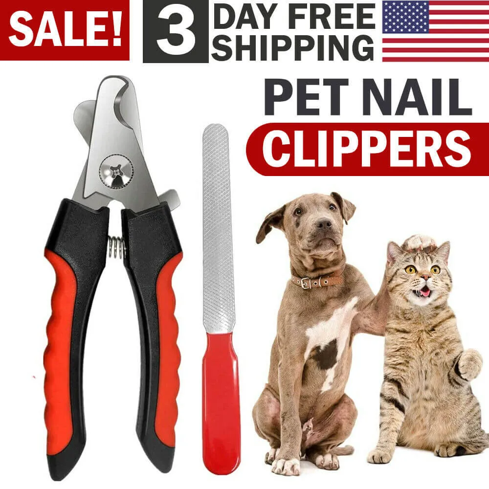 dog nail clippers with safety guard - nail trimmer razor for pet grooming