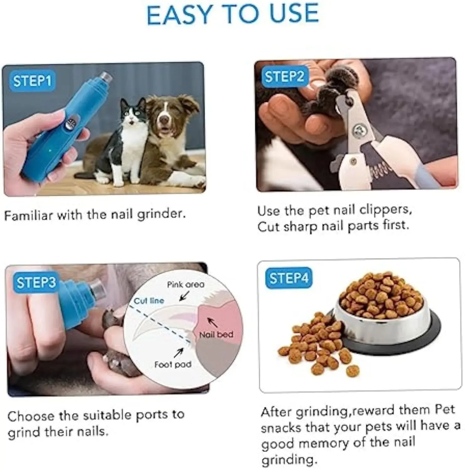 Dog Nail Grinder Electric Nail Polisher For Pet Claw Trimmer