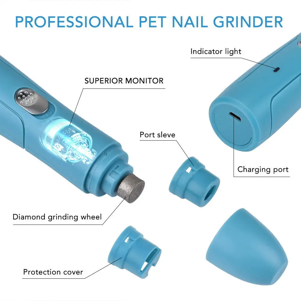 Dog Nail Grinder Electric Nail Polisher For Pet Claw Trimmer