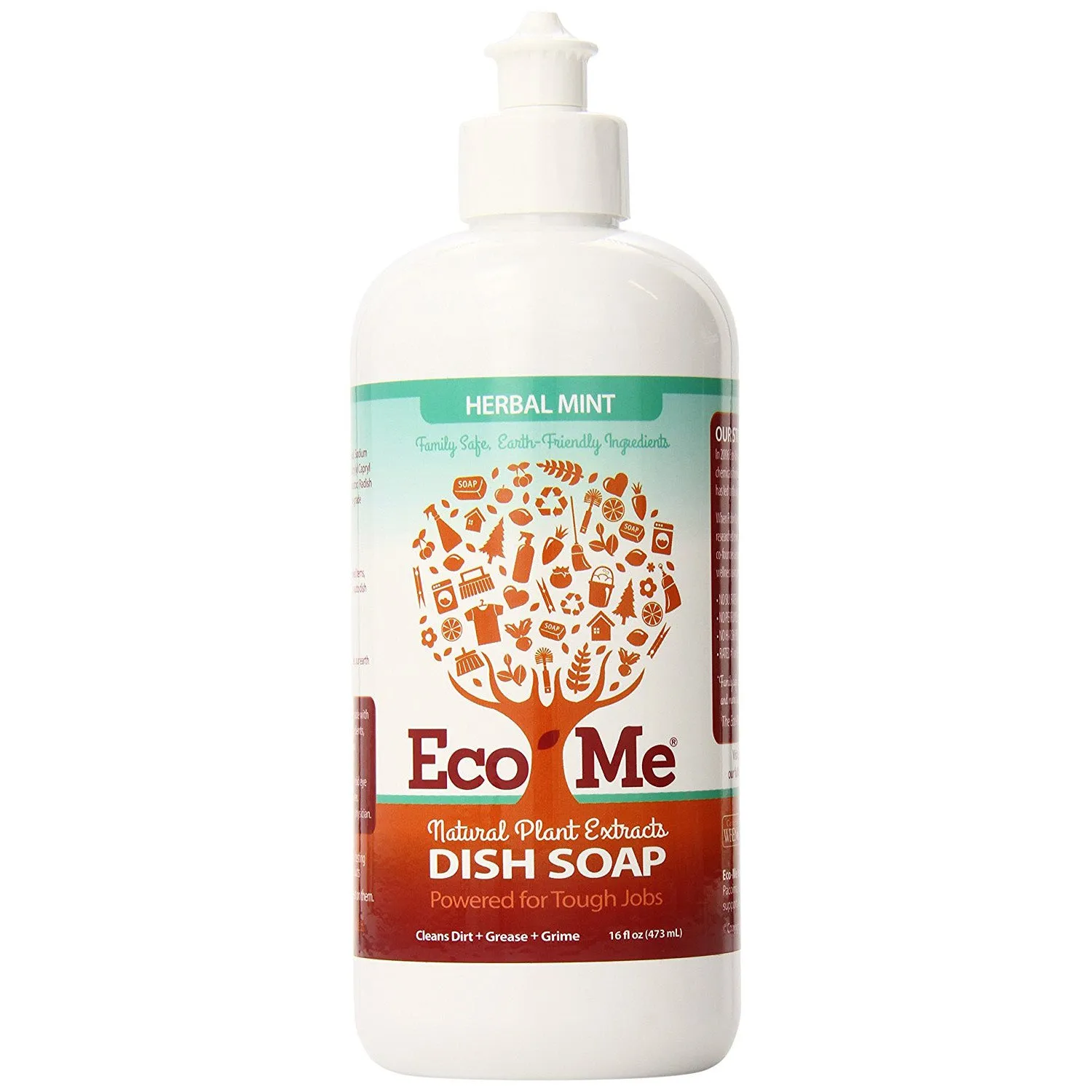 ECO-ME - Natural Liquid Dish Soap, Herbal Mint - 16 fl. oz. (473 ml)