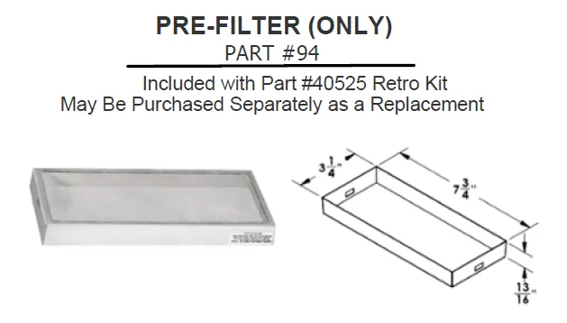 Excel Dryer XLERATOR® 40525 Certified HEPA Filter RETROFIT KIT