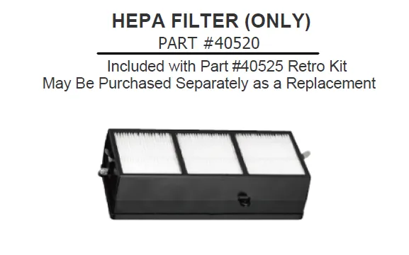 Excel Dryer XLERATOR® 40525 Certified HEPA Filter RETROFIT KIT