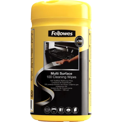 Fellowes 100 Surface Cleaning Wipes