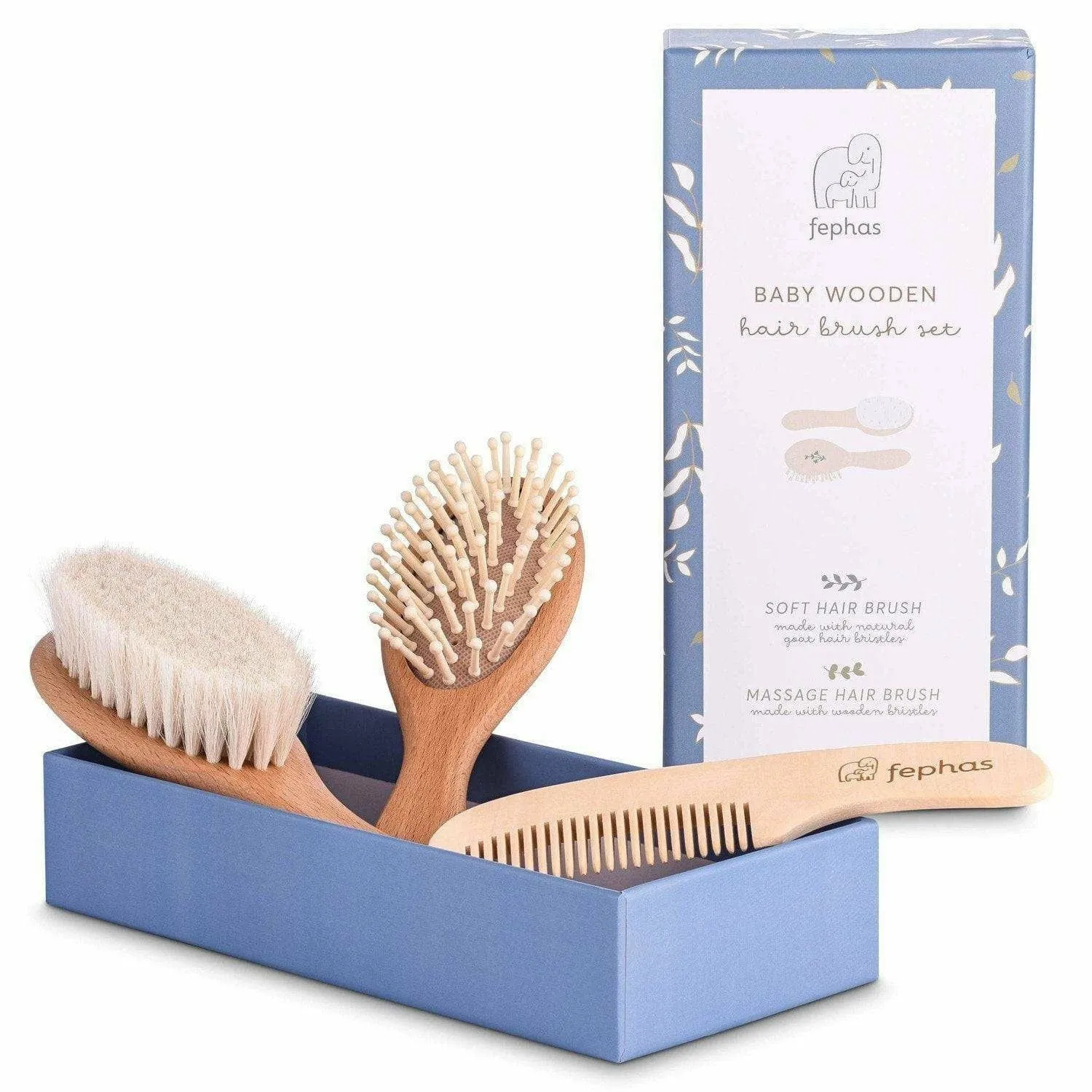 Fephas Baby Wooden Hairbrush Set