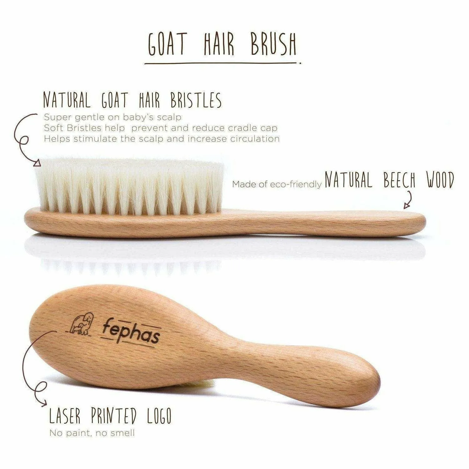 Fephas Baby Wooden Hairbrush Set