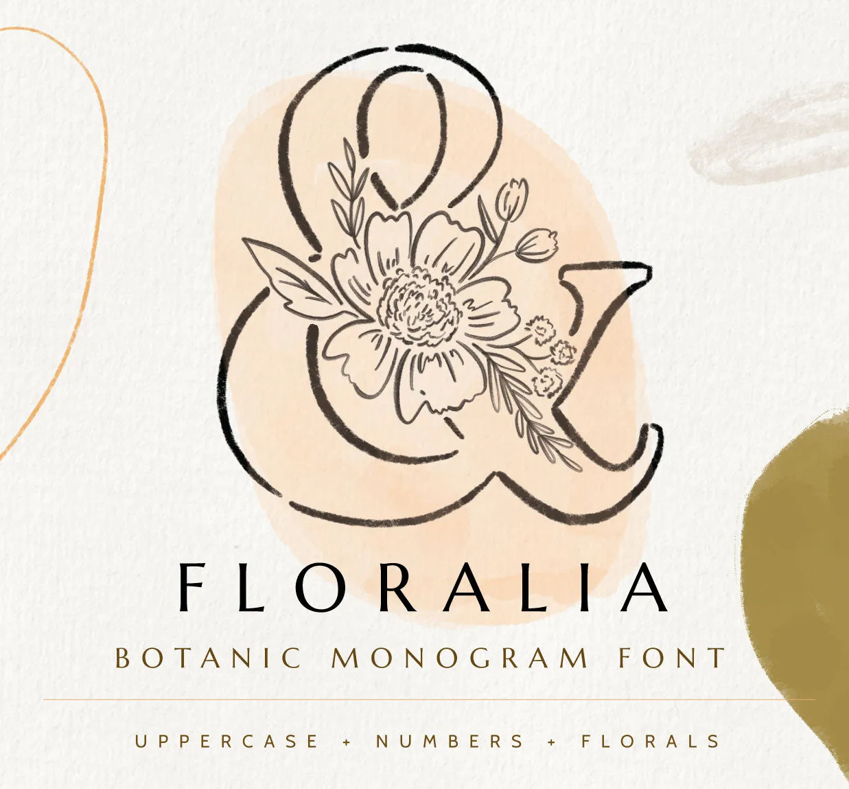 Floralia Botanic Alphabet Font   Illustrations