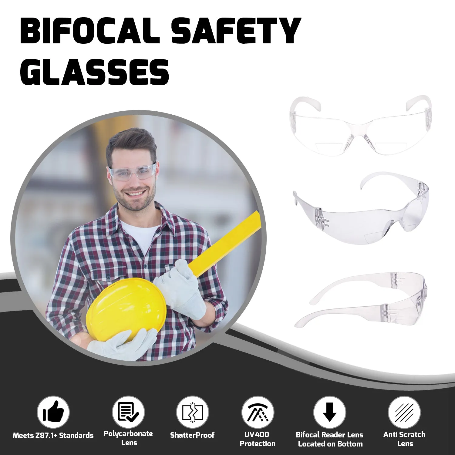 grinderPUNCH Bifocal Protective Safety Glasses