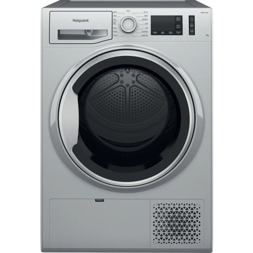 Hotpoint NTM1182SSKUK Heat Pump Tumble Dryer, 8kg, Silver, A   Rated