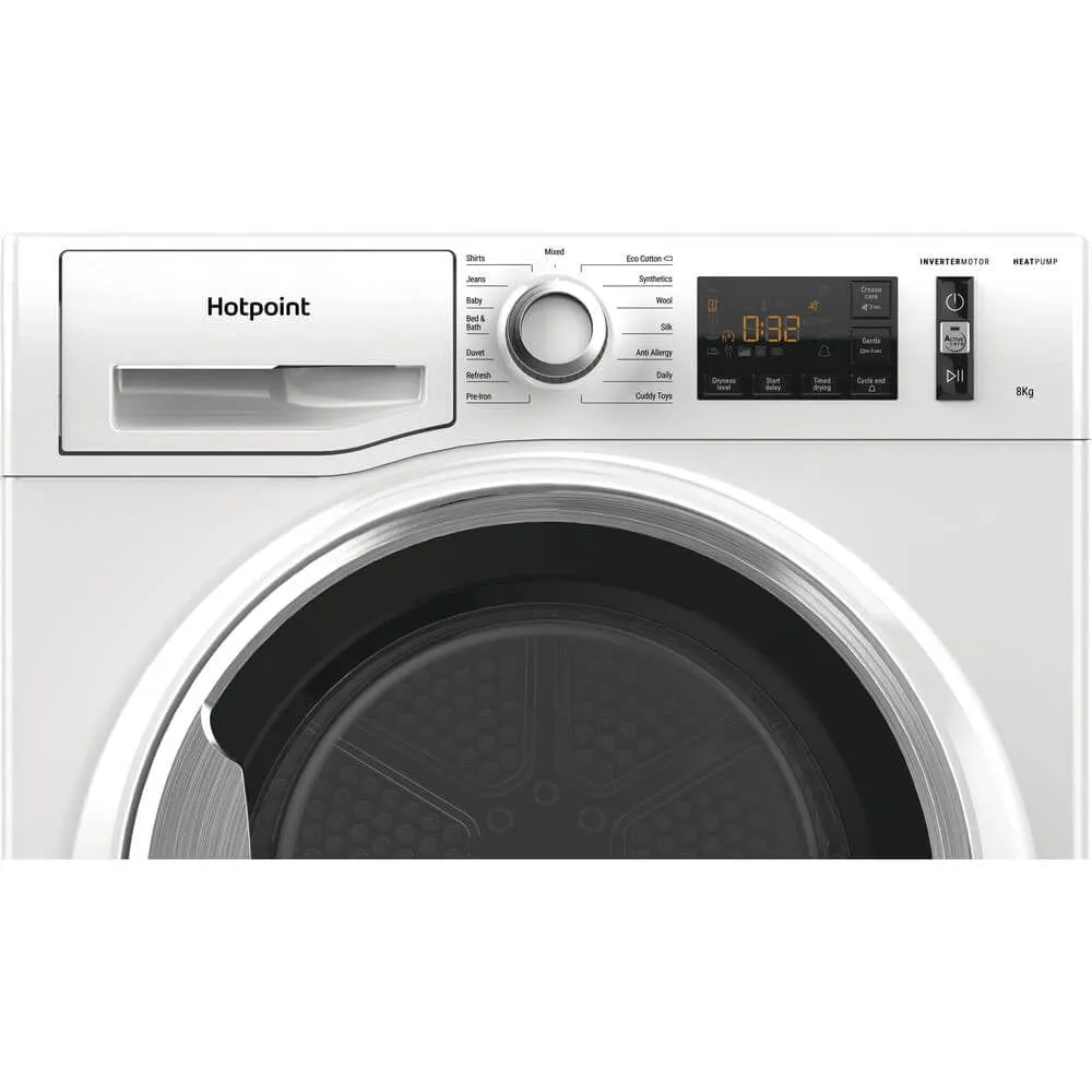 Hotpoint NTM118X3XB 8kg Load Heat Pump Tumble Dryer Class A   White