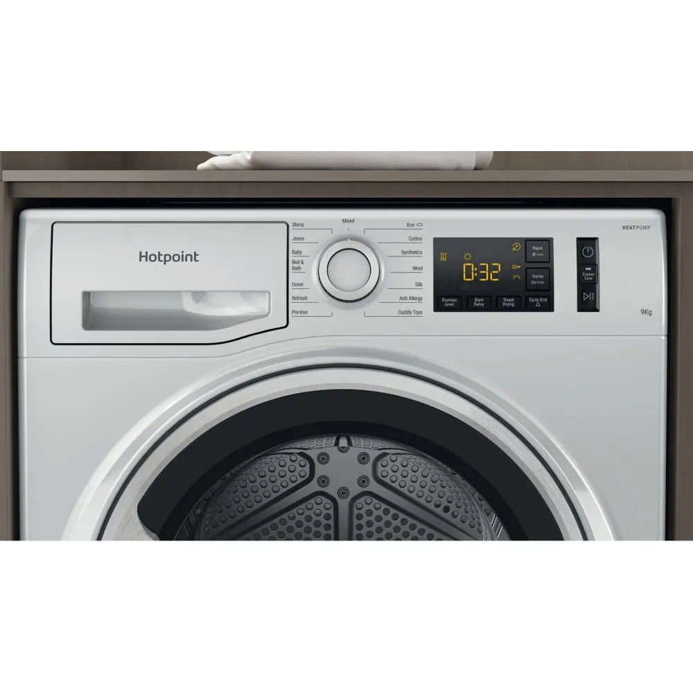 Hotpoint NTM1192SSKUK Heat Pump Tumble Dryer, 9kg, Silver, A   Rated