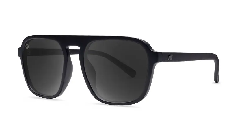 Knockaround Pacific Palisades Matte Black Frame - Black Smoke Lens - Polarized Sunglasses