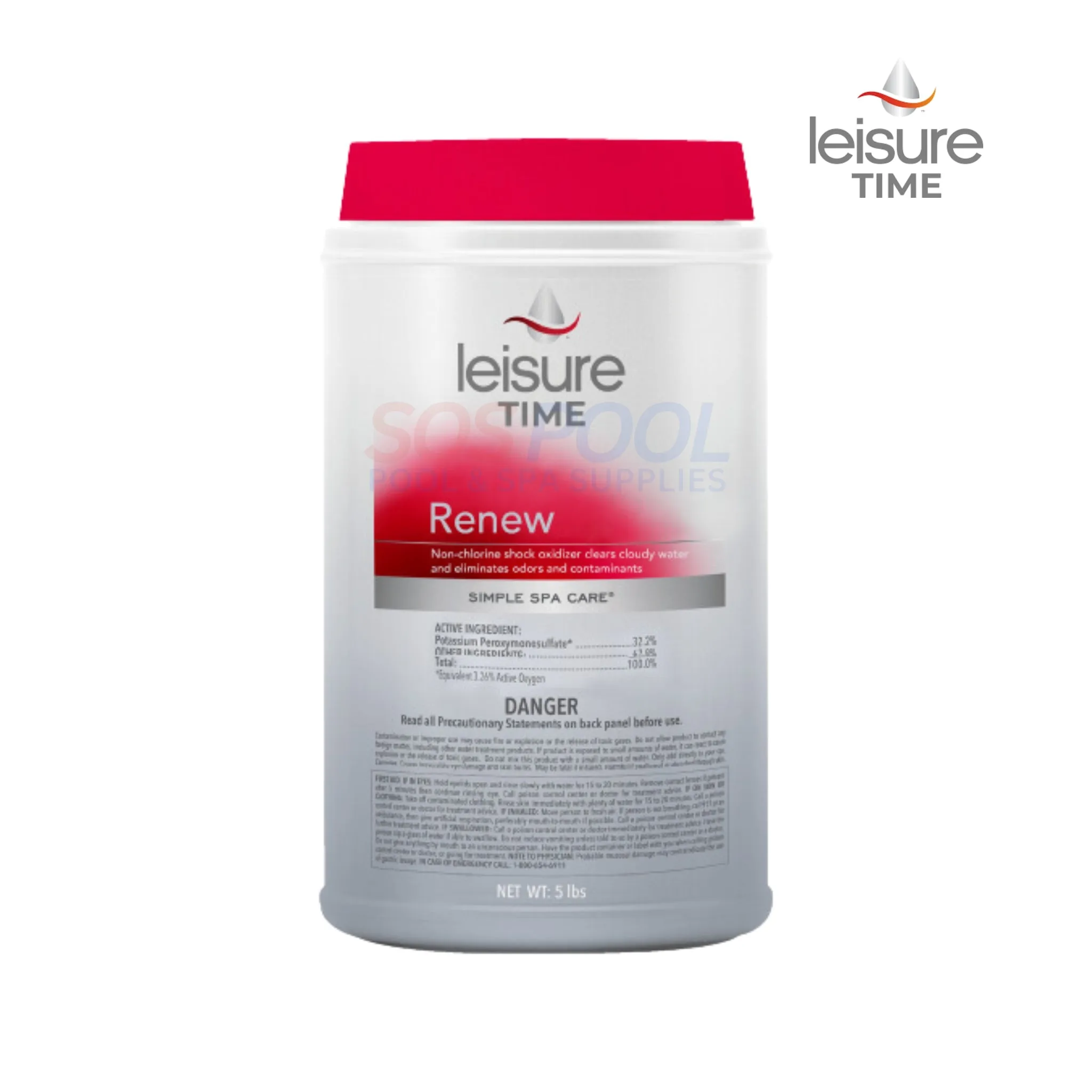 Leisure Time Renew | Non-Chlorine Shock Oxidizer For Spas and Hot Tubs | 5 lbs. | RENU5