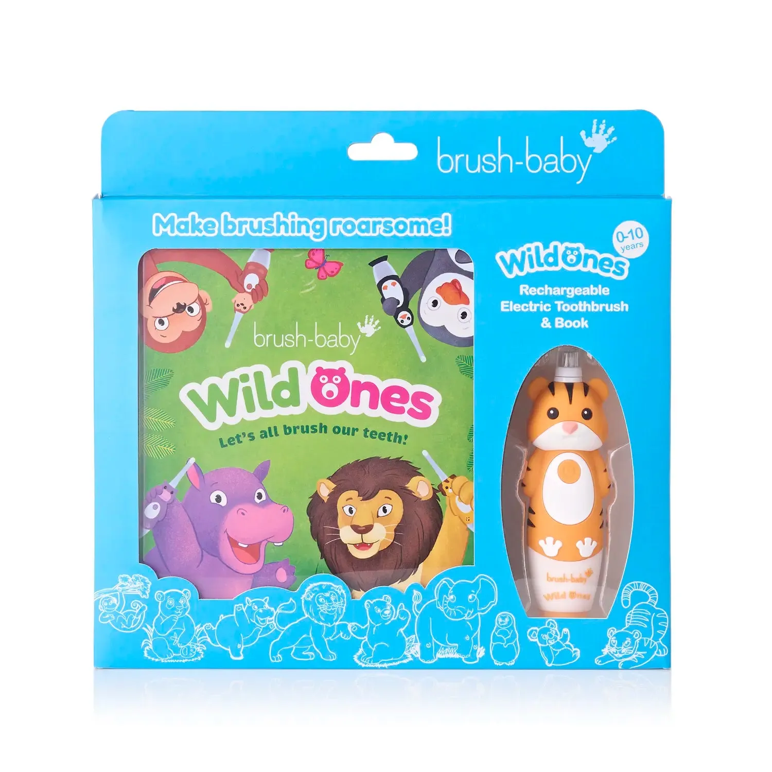 LIMITED EDITION: WildOnes™ Tiger Rechargeable Kids Toothbrush   Book Gift Set