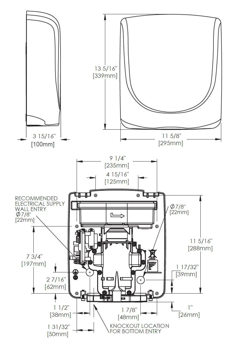 <strong>CLICK HERE FOR PARTS</strong> for the First Generation Q-162A VERDEdri World Dryer Automatic Black Epoxy on Aluminum