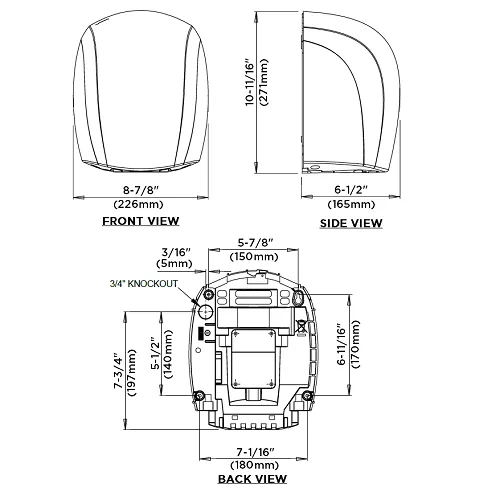 <strong>CLICK HERE FOR PARTS</strong> for the J4-162 AIRFORCE World Dryer Automatic Black Epoxy on Aluminum (208V-240V)