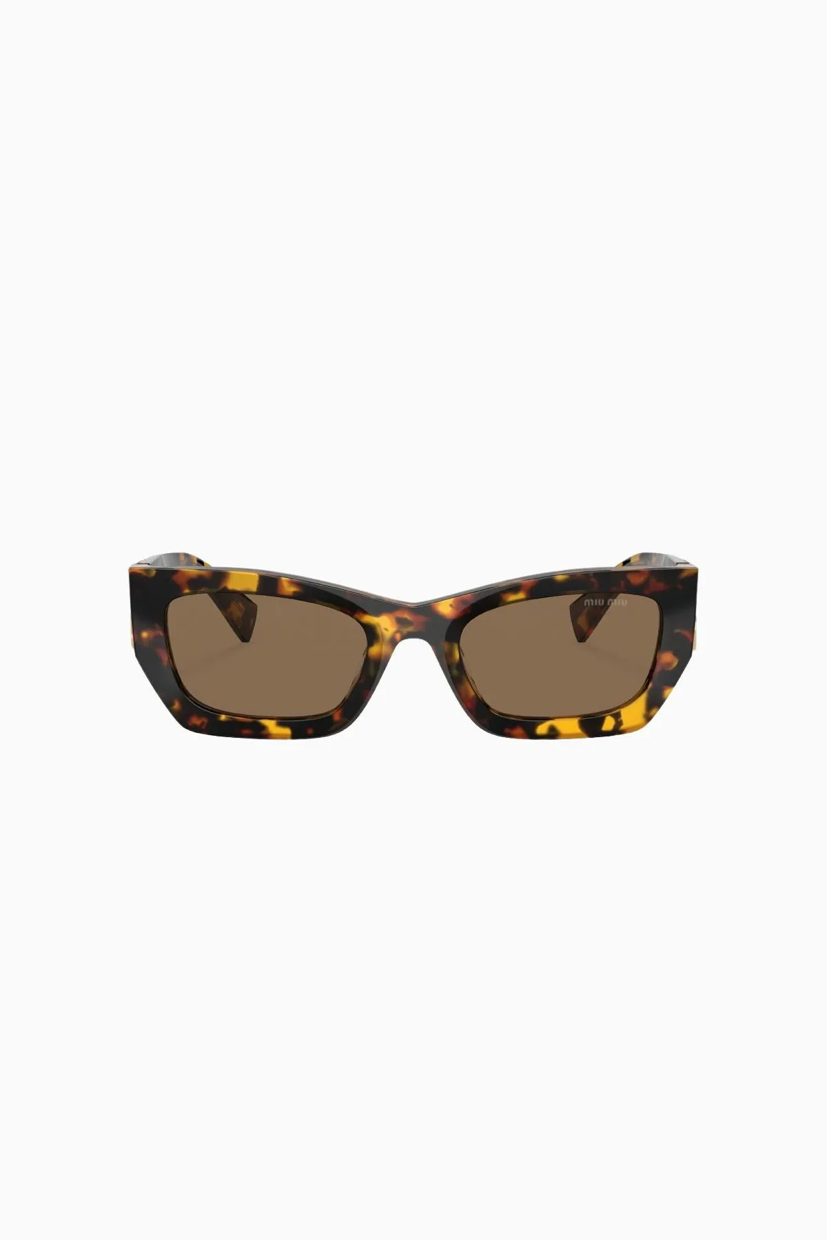 Miu Miu Rectangle Framed Sunglasses - Honey Havana Brown