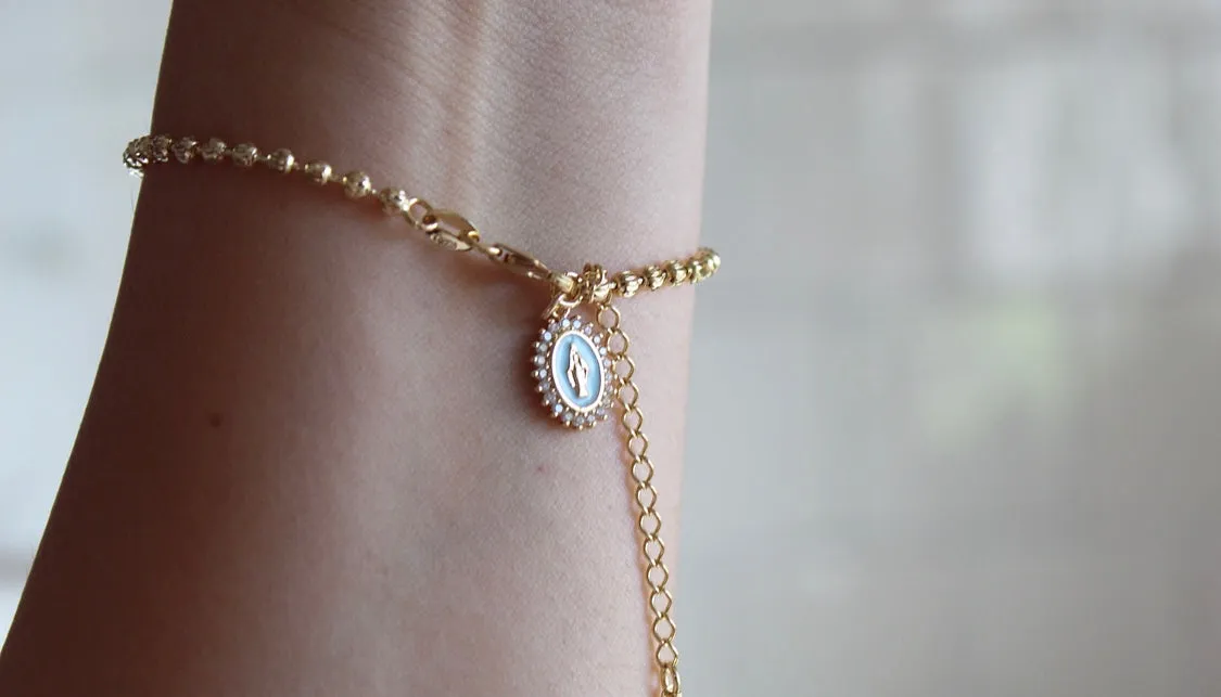 Mother Mary Bracelet in Blue