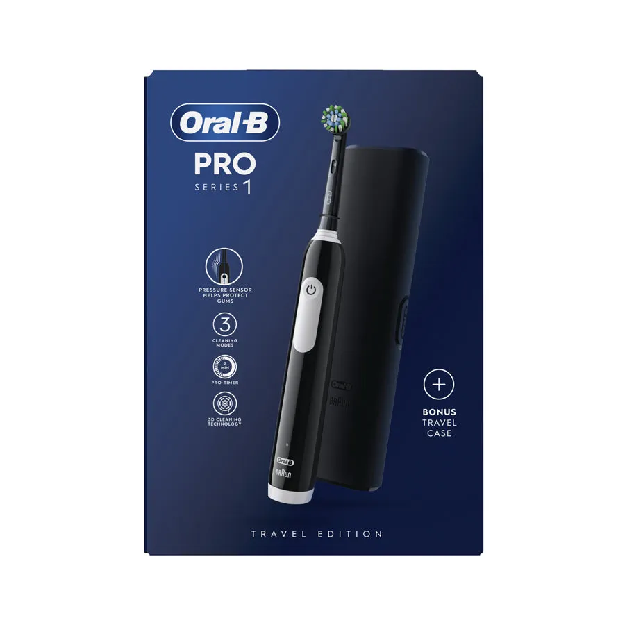 Oral-B Pro 1 Cross Action Black with Travel Case