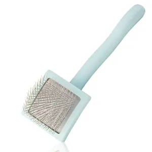 Pet Slicker Brush With Soft Massage Grooming Stainless Steel Pins - Slide This Universal Miracle Coat Slicker Brush for Dematting, Shedding Fur, and Undercoat - Ideal Gift for Professional Pet Groomers - Long Slicker Brush - Flying Pawfect