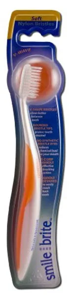 SMILE BRITE - Fixed Head Nylon Toothbrush V-Wave Soft - 1 Toothbrush