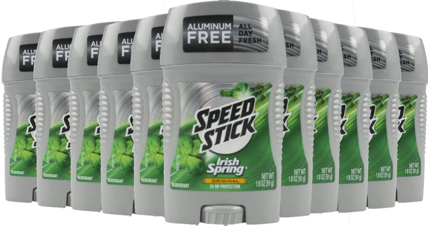 Speed Stick Antiperspirant Deodorant, Original Irish Spring  1.8 oz - 12 Pack