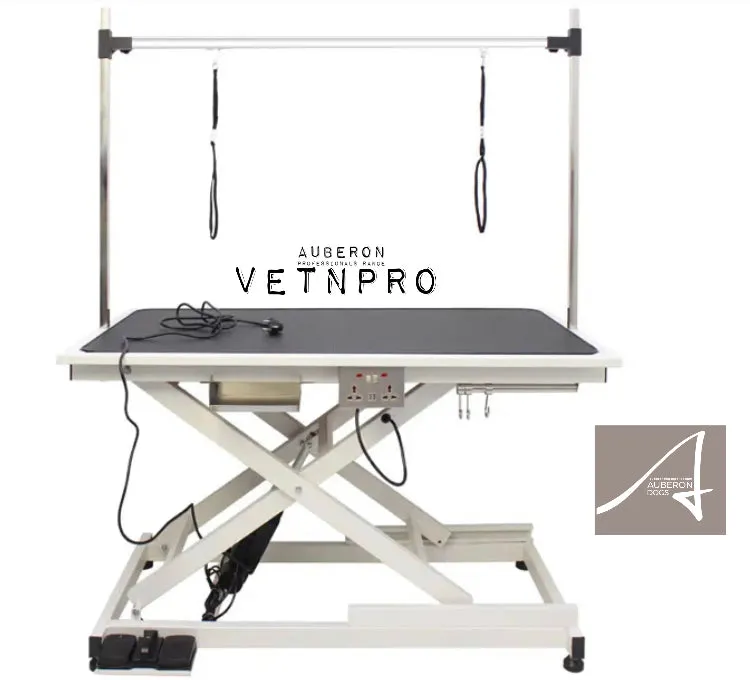 ‘SuperLODeluxe’ Pro Grooming Table Lowest 25cm features incl USB & Power Points Electric Lift all dogs up to 150kg high capacity