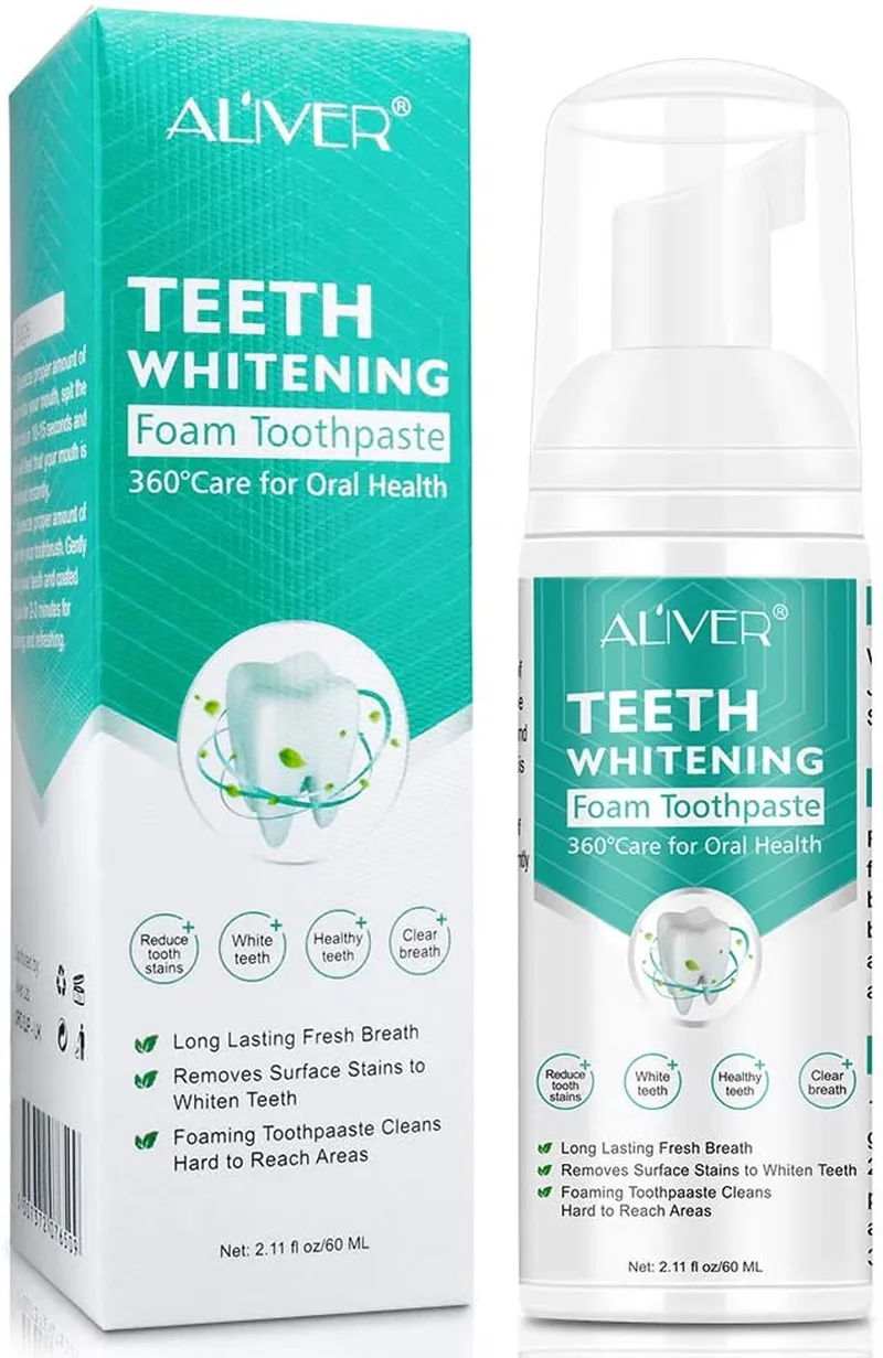 Teeth Whitening Toothpaste Foam Natural Ingredients Baking Soda Teeth Whitener