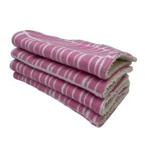 Wash Cloths - Minis - Herringbone on Pink