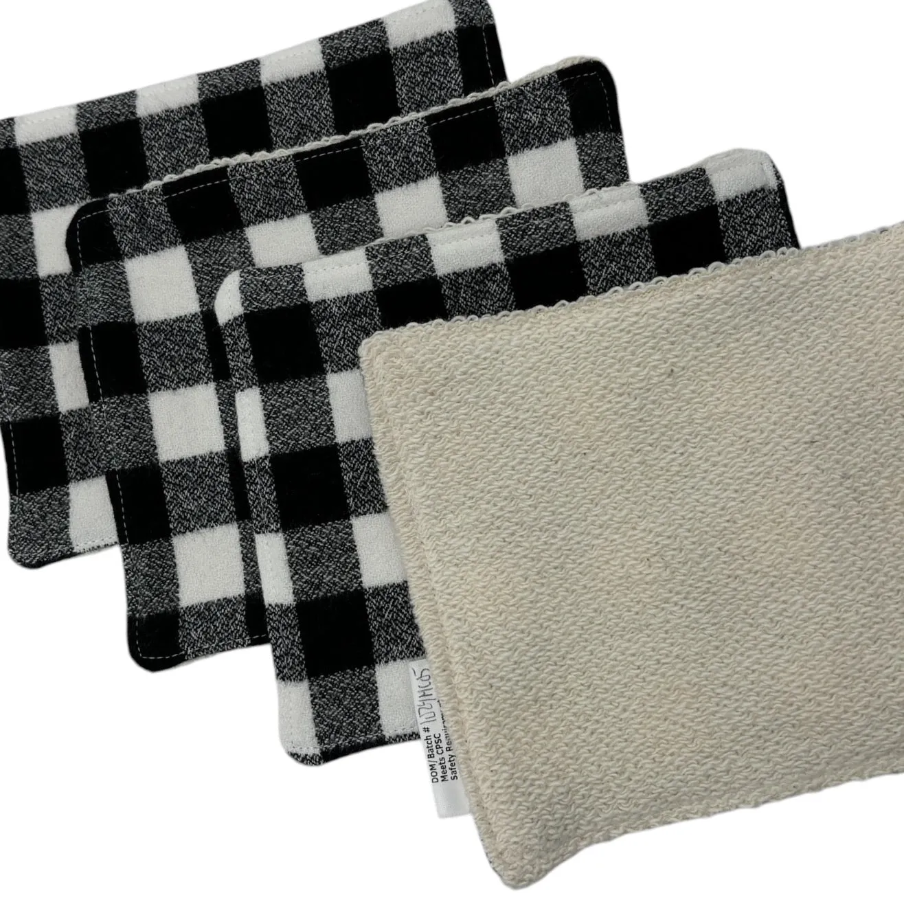 Wash Cloths - Minis - Plaid Black