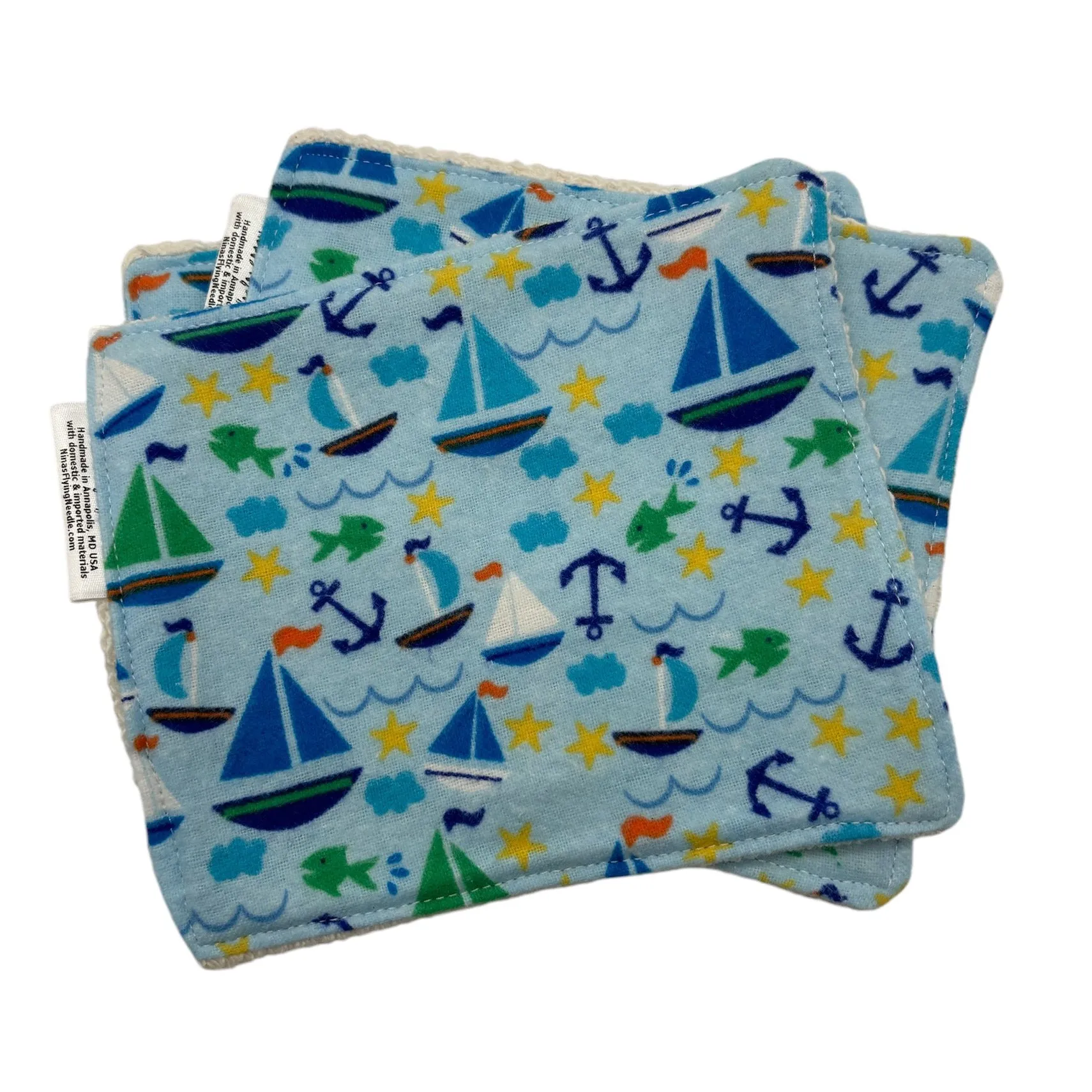 Wash Cloths - Minis - Sailboats and Anchors