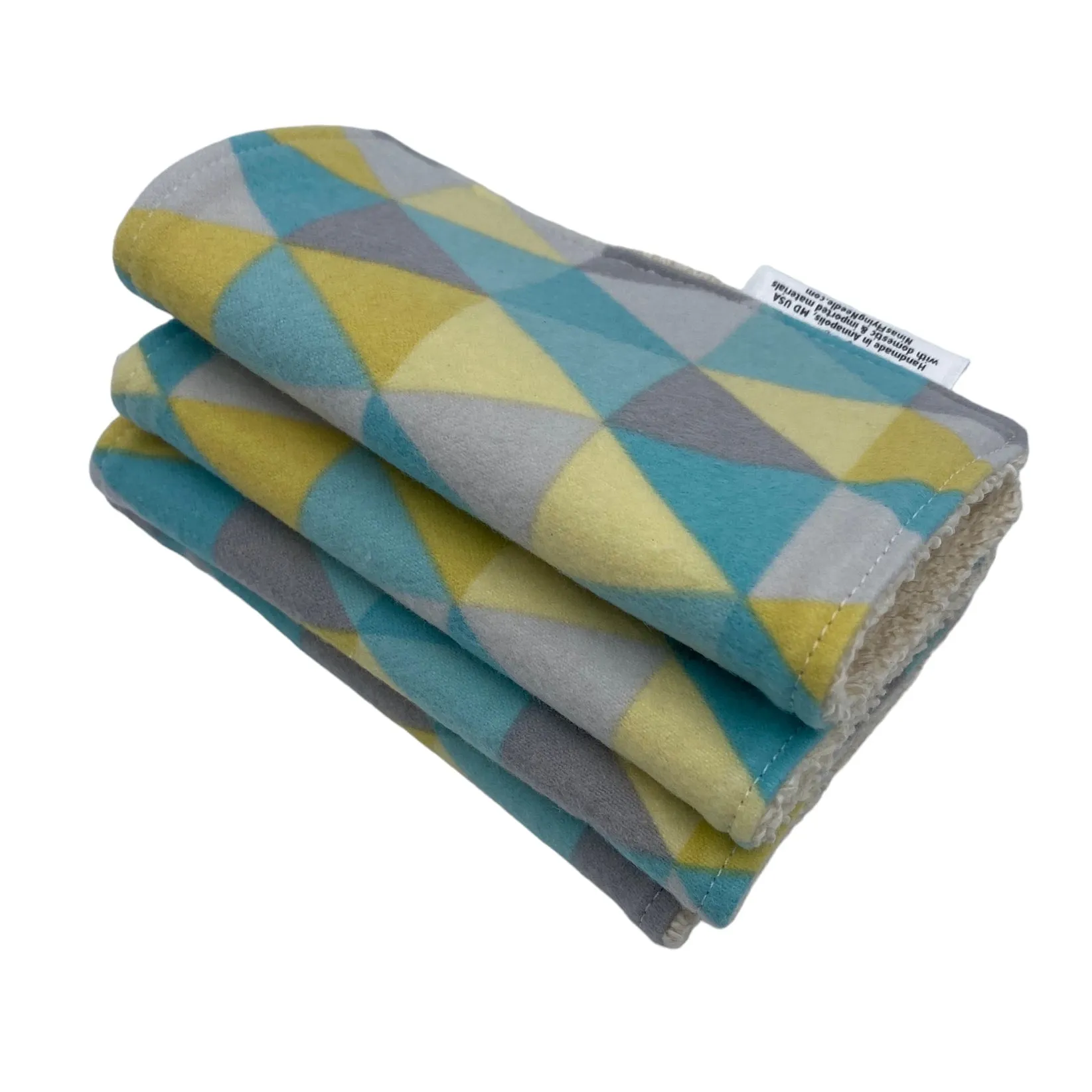 Wash Cloths - Minis - Triangle - Yellow, Blue, Gray