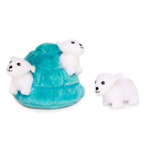 ZippyPaws Burrow Polar Bear Igloo Dog Toy